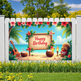 thumbnail image 4 of Tropical Theme Birthday Banner Hawaiian Decor Beach Party Backdrop for Birthday Party Kids Event Celebration, 4 of 7