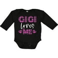 thumbnail image 3 of Inktastic My Gigi Loves Me Hearts in Pink Plaid Boys or Girls Long Sleeve Baby Bodysuit, 3 of 5