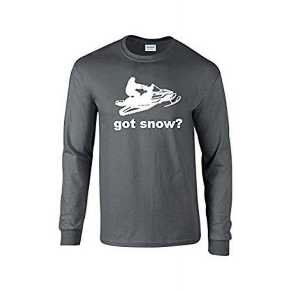 Got Snow? Funny Snowmobile Snowboard Skiing Cold Weather Winter Sports Men's Long Sleeve T-shirt-Charcoal-XXXL