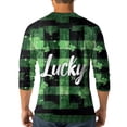 thumbnail image 5 of Men's St. Patrick's Day Henley Shirt Long Sleeve Clover Print Casual Pullover Top, 5 of 7