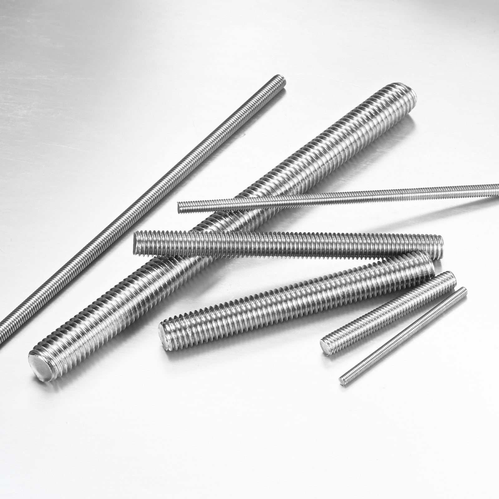 Uxcell 5-Pack Fully Threaded Rod, M10x250mm 304 Stainless Steel Right Hand Thread Bar Studs