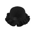 thumbnail image 2 of Deago Women Crochet Bucket Hat Cute Winter Ruffled Brim Floppy Cap Handmade Knit Cloche Hats (Black), 2 of 9