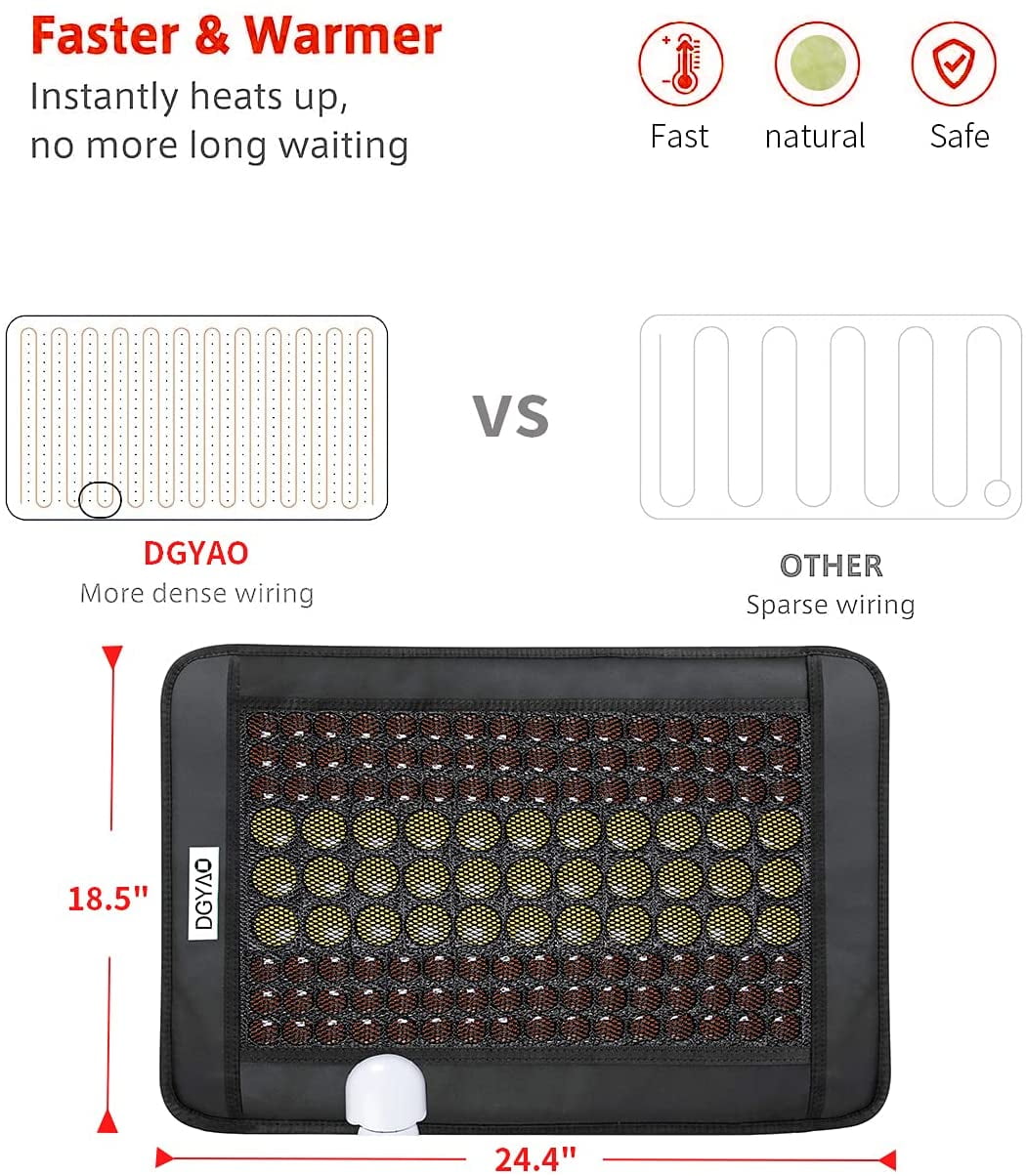 DGYAO Heating Pad Natural Jade and Tourmaline Heating Mat Flexible Pad With Smart Memory Function Controller