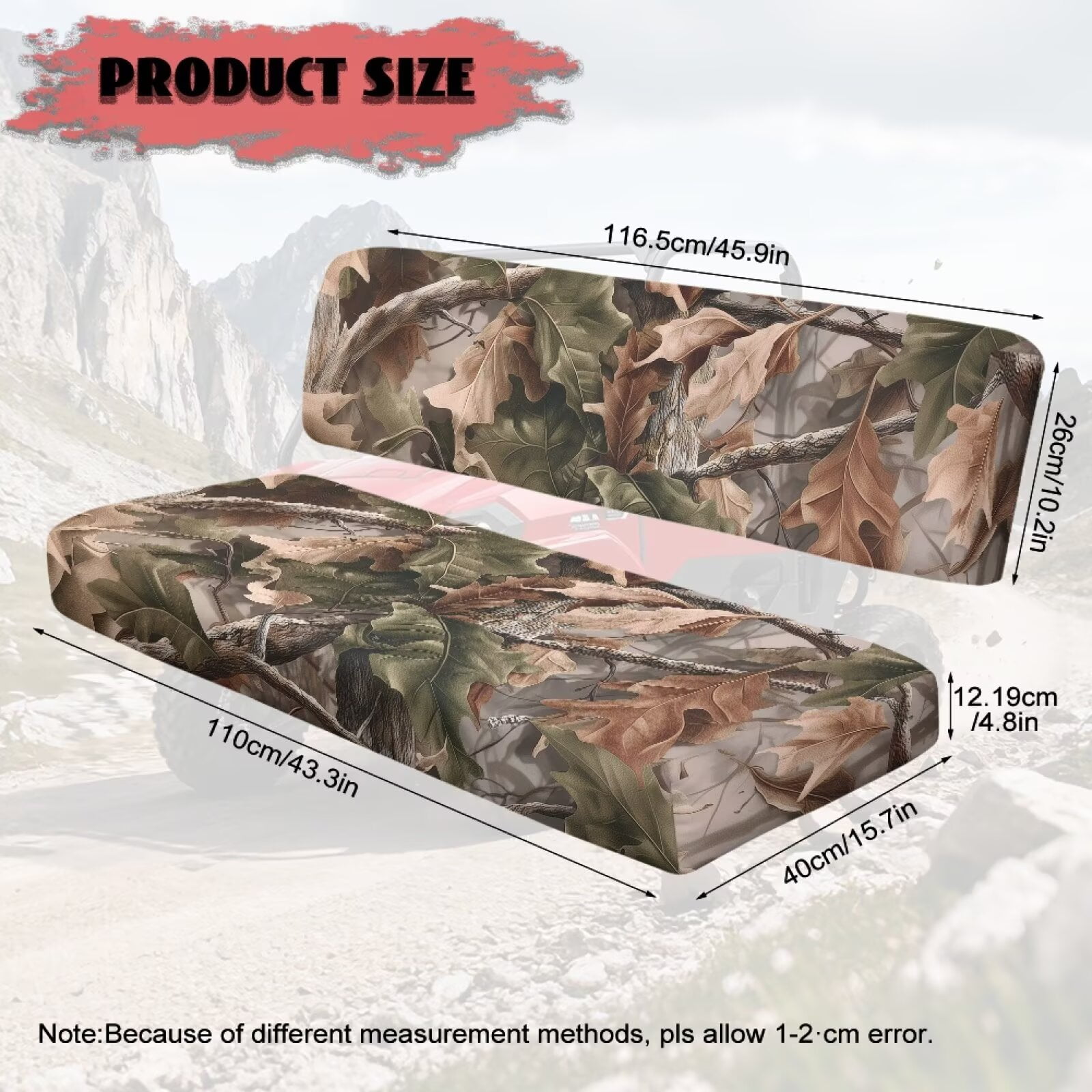Uorisanigo UTV Seat Cover Non-Slip Camo Hunting Forest Mule Seat Cover Covers Universal UTV Bench Seats Covers Accessories Fit for Kawasaki Mule 4010 4x4 Diesel 2009-2013