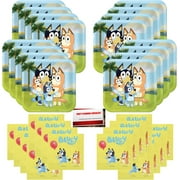 BBC Bluey Birthday Party Supplies Bundle Pack for 16 Guests (Plus Party Planning Checklist by Mikes Super Store), Multi-color, Blue16