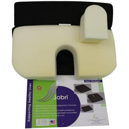 Coccyx Cut Out - Jobri BetterPosture Memory Seat Wedge with Removable Coccyx Cut-Out, Black