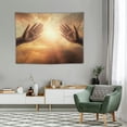 thumbnail image 2 of GOSMITH Jesus Christ Tapestry Jesus Hands Prayer Cross in Hands Wall Handing Backdrop Home Decor for Bedroom Living Room Birthday Party, 2 of 7