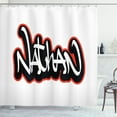 thumbnail image 1 of Ambesonne Nathan Shower Curtain, Boys Name Graffito Art, 69"Wx70"L, Vermilion White, 1 of 3