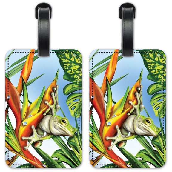 Paradise Frog - Luggage ID Tags / Suitcase Identification Cards - Set of 2