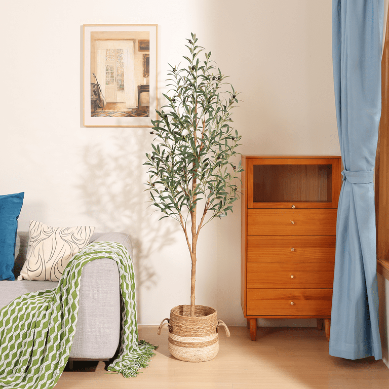 DR.Planzen 6ft Artificial Olive Tree with Natural Wood Trunk photo 1