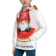 thumbnail image 2 of Goofa Watermelon Gnome Pattern Hooded Sweatshirt for Youth Trendy youth sweatshirt Casual Hoodie for Boys and Girls-Medium, 2 of 6