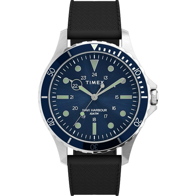Reloj Timex Navi XL, 41 mm, caja de acero inoxidable y tela negra