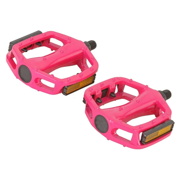 Pink 505 Alloy Pedals 1/2" bike pedals. Bicycle Pedals for 1 piece Crank.