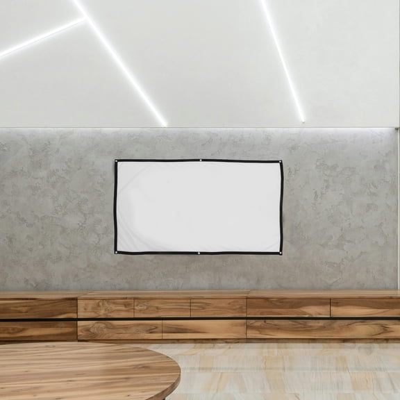 DECORNIJIA projector screen foldable Projector Screen White Polyester Foldable Education 1Pcs