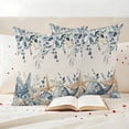 thumbnail image 3 of Blue Eucalyptus Coastal Outdoor Waterproof Pillow Covers, Beach Starfish Shell Nautical Rustic Decorative Square Throw Pillowcase Sofa Cushion Sham for Patio/Couch/Chair, 16"x16" 2 Pack, 3 of 8