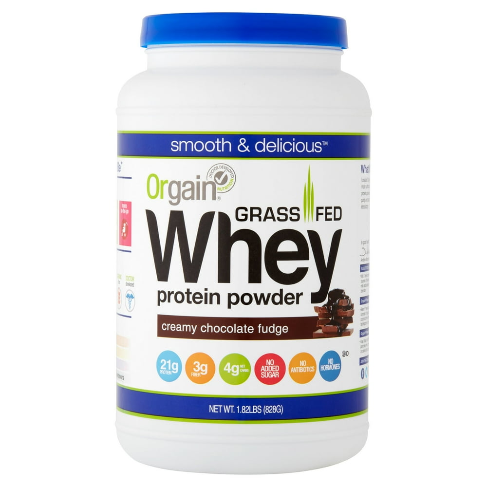 Orgain Creamy Chocolate Fudge Grass Fed Whey Protein Powder, 1.82 lbs