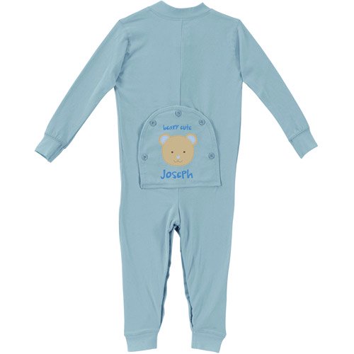 Sandra Magsamen Personalized Toddler Boy Beary Cute Long Johns, Light