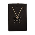 thumbnail image 3 of Black Enamel Butterfly Necklace, Gold Tone, 3 of 4