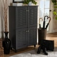 thumbnail image 3 of Baxton Studio Winda Armoire à Chaussures en Bois 4 Portes en Gris Foncé, 3 of 10