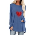 thumbnail image 2 of Rollbacks d'Été! Aqestyerly Chandail Décontracté pour Femmes Imprimé Saint-Valentin Manches Longues Col Rond, 2 of 4