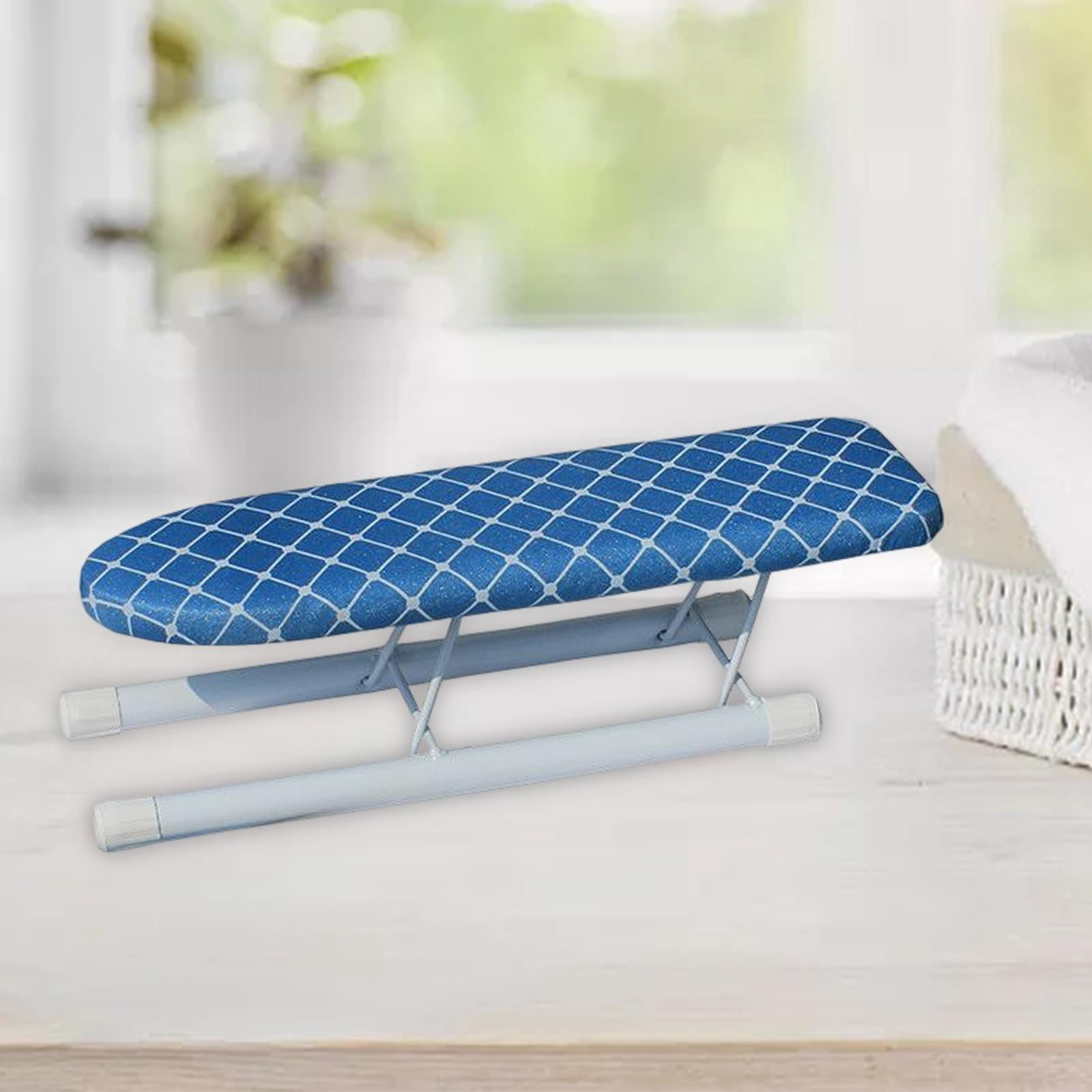 Portable Tabletop Ironing with Folding Legs Ironing Accessories High Temperature Resistant Thickened for Laundry Rooms Blue