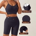 thumbnail image 4 of Diufon Two Piece Workout Sets for Women Spaghetti Straps Sports Bras and High Waist Matching Shorts Gym Yoga Outfits, 4 of 9
