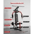 thumbnail image 2 of RONSHIN Home Gym Machine, 400 Lbs Home Gym Equipment with Pulley System,Full Body Workout Machine for Strength Training,Fit 1" & 2" Weight Plates (Not Includ), 2 of 8