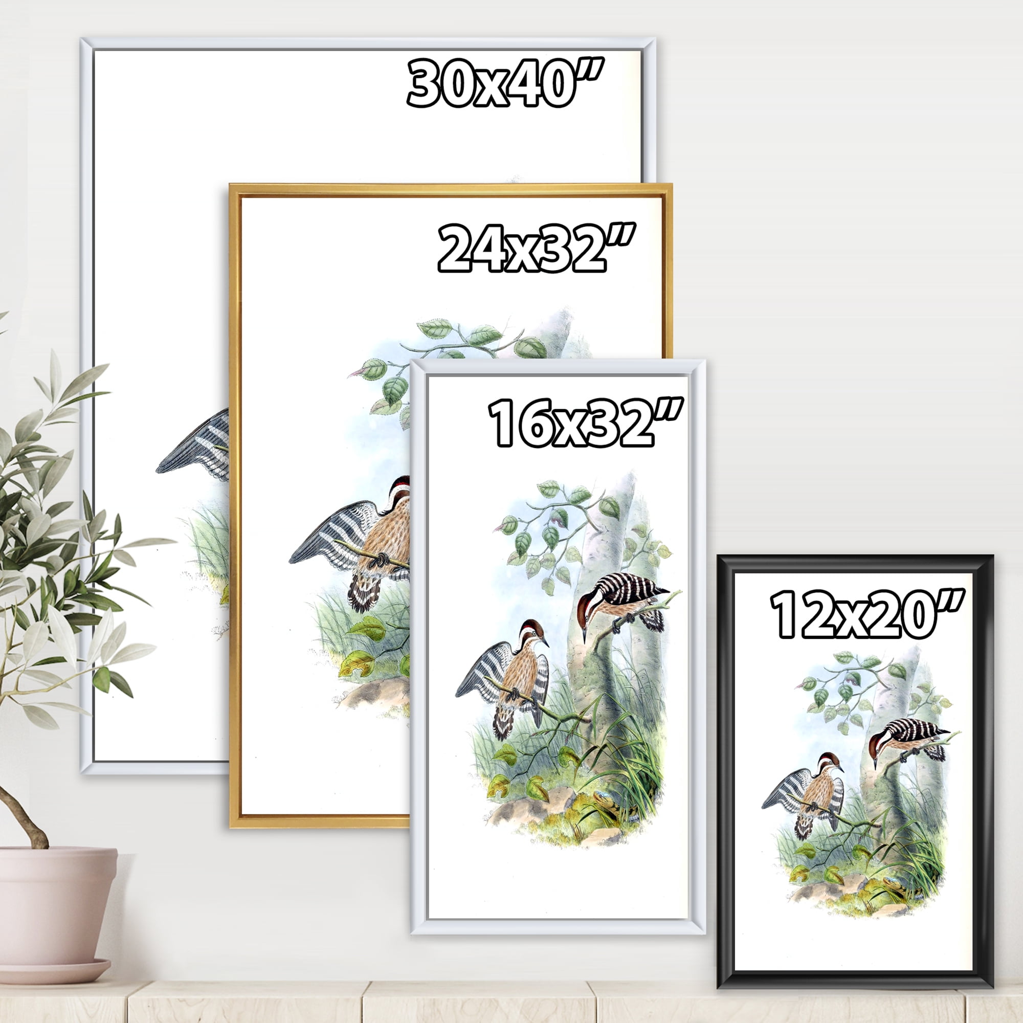 Designart 'Ancient Birds In The Wild I' Traditional Framed Canvas Wall Art Print