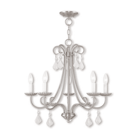 

Chandeliers 5 Light Daphne With Steel Drum Brushed Nickel size 25 in 300 Watts - World of Crystal