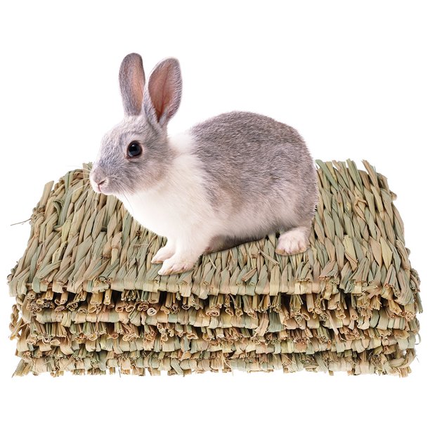 Pcapzz 4PCS Grass Mat for Rabbits Bunny,Rabbit Grass Mat Pet Natural
