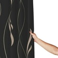 thumbnail image 4 of Black Fabric Shower Curtain for Bathroom with 12 Hooks, Neutral Stripe Lines Waterproof Textured Bath Shower Curtain Set for Hotel Home - 72 x 72 Inch, 4 of 6