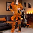thumbnail image 4 of Black Pajamas for Women Silk Satin Button Down Long Sleeve Pajama Sets Satin Button Down Notch Collar Soft Long Sleeve Pjs Set with Long Pant Set Lounge Set XL, 4 of 5