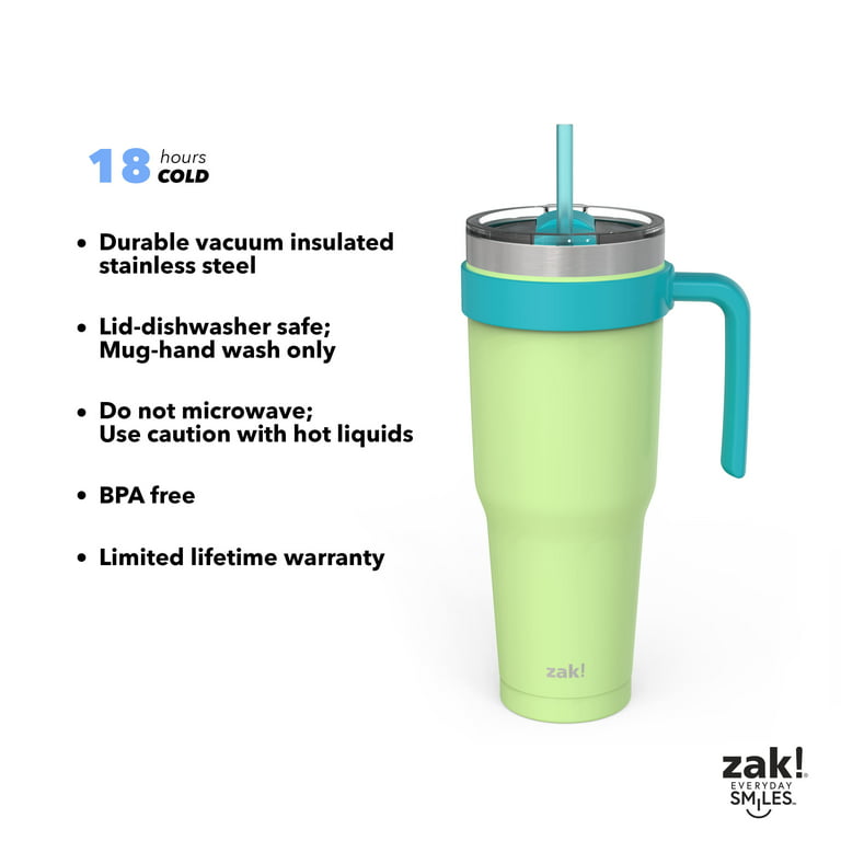 Zak Designs Stainless Steel Insulated 30 oz Water & Coffee Cup Tumbler Mint