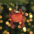 thumbnail image 2 of Northlight Shelled Crab Glass Christmas Ornament - 4" - Red, 2 of 5