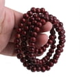 thumbnail image 2 of Wooden Prayer Chain 108 Pcs Buddha Buddhist Mala Bracelet Purple-Like Red, 2 of 5