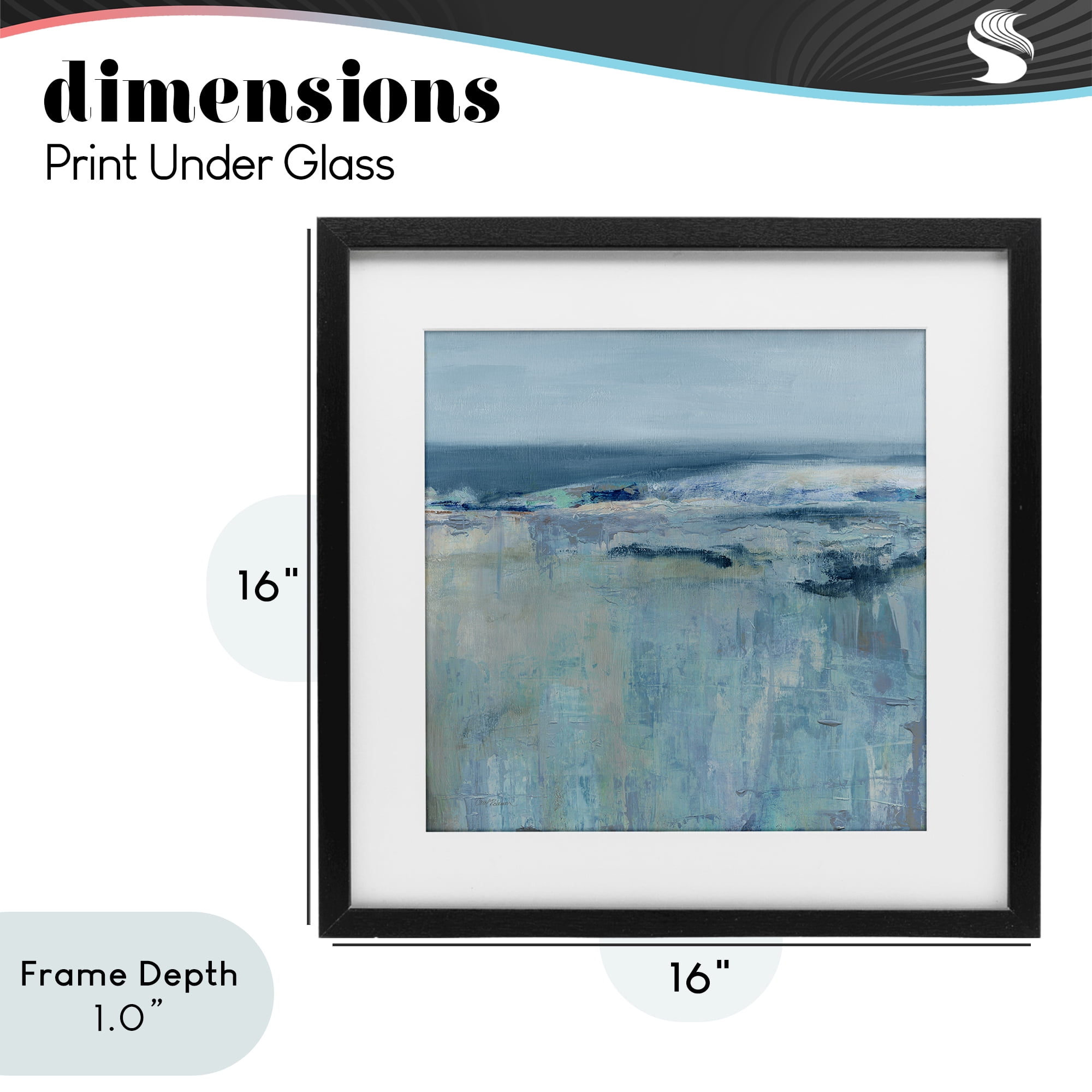 Stupell Industries Serene Abstract Pastel Seascape Black Framed Print Under Glass, design by Carol Robinson