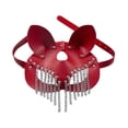 thumbnail image 4 of Accesorio de disfraces de mascarada de media cara Steampunk para baile de graduación de noche, Mardi festivo Rojo, 4 of 7