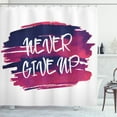 thumbnail image 1 of Ambesonne Fitness Shower Curtain, Brushstrokes with Words, 69"Wx70"L, Fuchsia Indigo White, 1 of 3