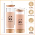 thumbnail image 4 of Glass Tumbler with Bamboo Lid & Glass Straw- 600ml, 4 of 6