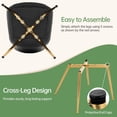 thumbnail image 4 of Modern Faux Leather Dining Chairs Set of 2, Upholstered Dining Side Chairs with Metal Legs, Comfort Backrest Chair For Kitchen Dining Room Cafe(Black, Gold Legs), 4 of 11