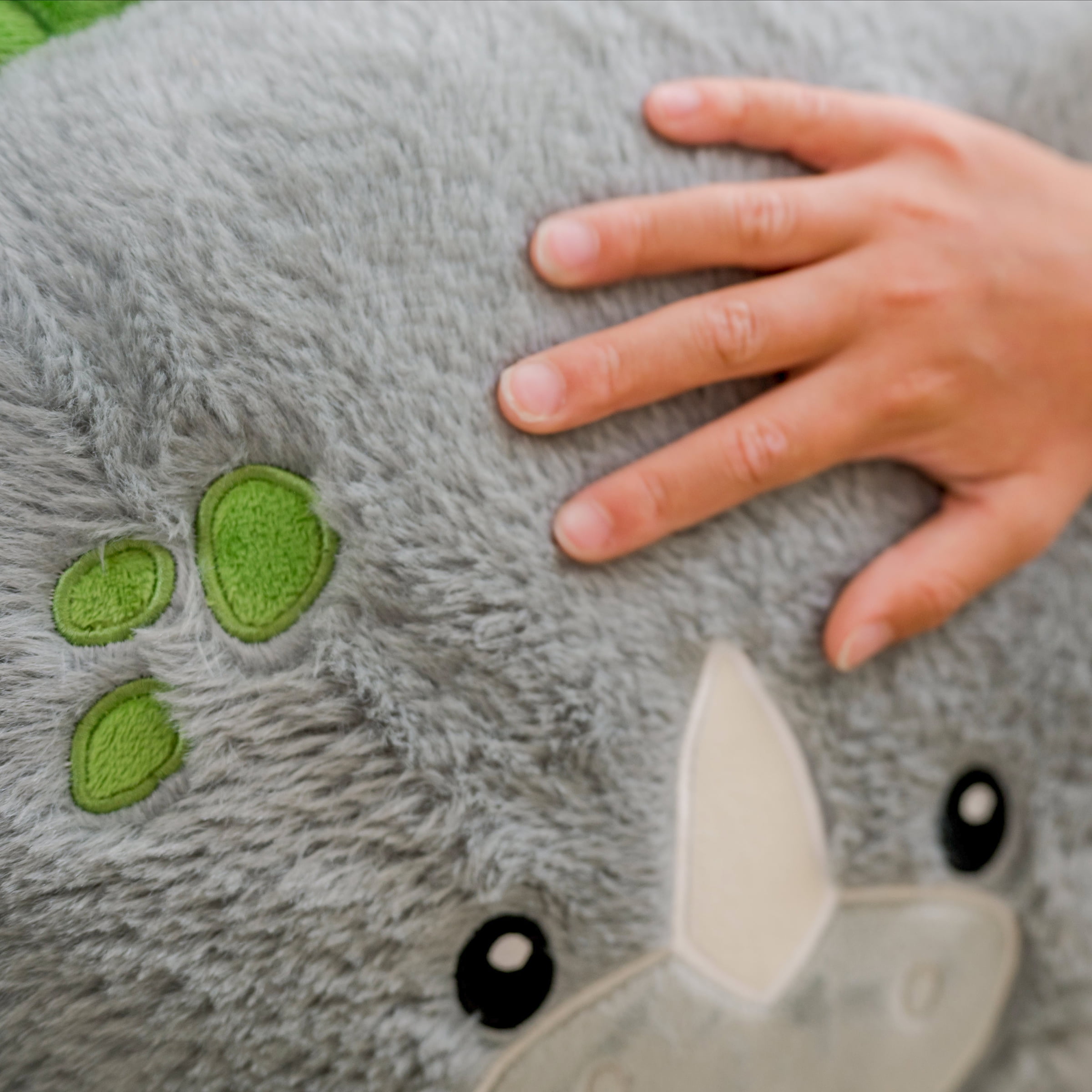 Your Zone Kids Soft Plush Dinosaur Bean Bag Chair, Grey