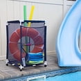 thumbnail image 2 of Essentially Yours Bac de Rangement pour Piscine Roulant Grand 24 Pouces"x 24 Pouces"x 42 Pouces" Maille Bleue/blanc PVC, 2 of 5