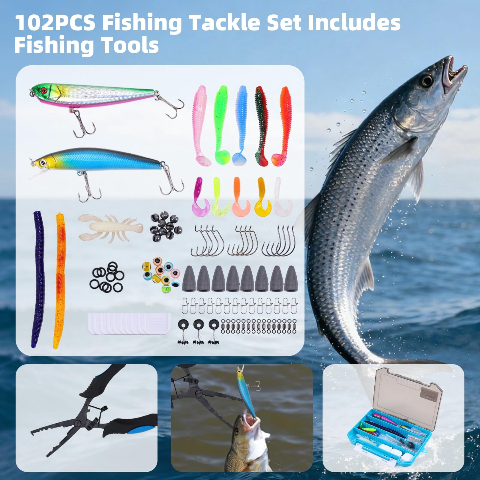 103pcs Fishing Tackle Bag  Gear For Men Adults Camouflage Backpack With Rod Holder Box Waterproof Sling Storage Bags & Wraps Camping Hiking