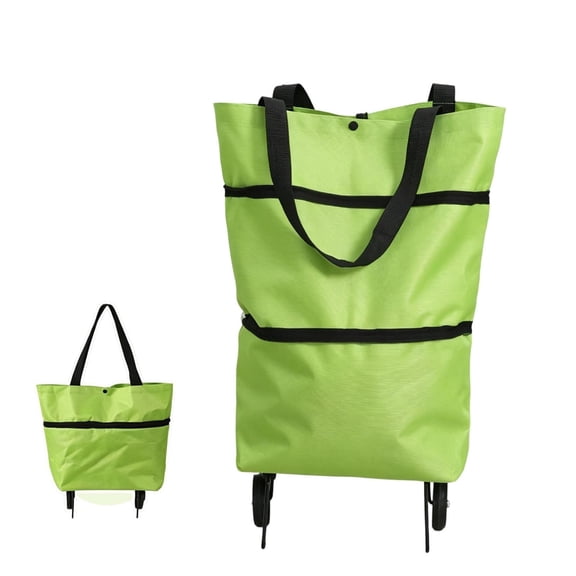 SOLVANIA Foldable Rolling Shopping Tote Bag, Detachable Wheel Reusable Grocery Cart, Expandable Trolley for Supermarket Laundry Travel