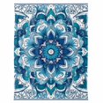 thumbnail image 7 of Bohemia Ethnic Style Flannel Blanket for Bed,Travel and Camping, Abstract Blue Tribal Flowers Super Soft Cozy Blanket for All Seasons 30"x40", 7 of 7