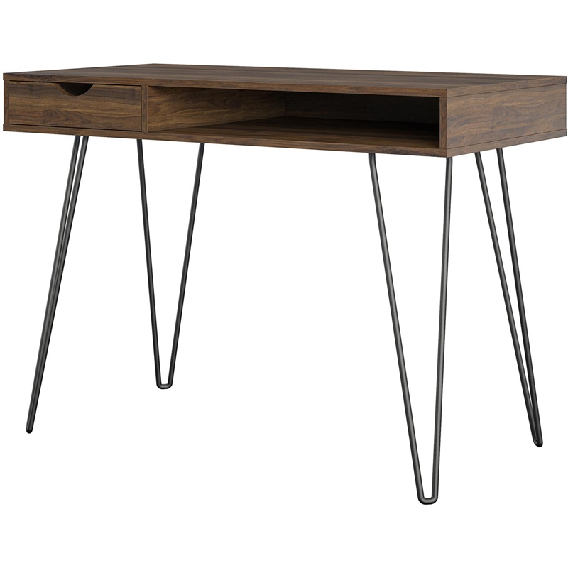 Urbanpro MidCentury Computer Desk with Storage in Walnut