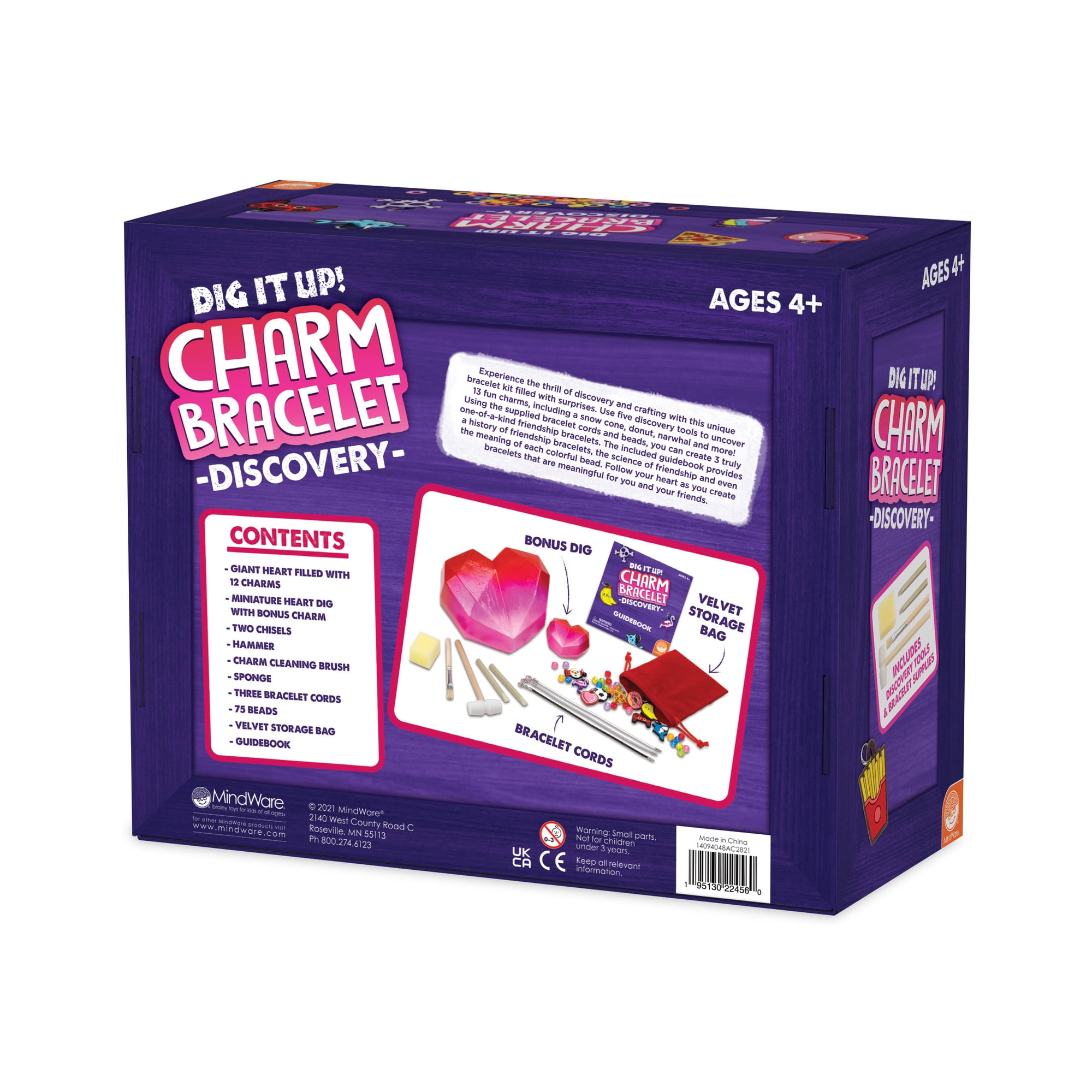 MindWare Dig It Up! Giant Charm Bracelet Discovery, DIY Make 3 Friendship Charm Bracelets for Kids