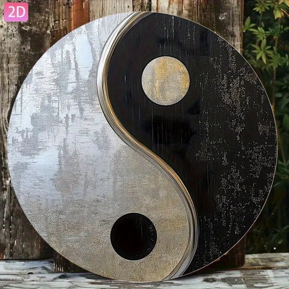 HELLOYOUNG Yin Yang Vintage Metal Tin Sign 20x20cm Retro Wall Art Decor for Home Garden Bar Garage