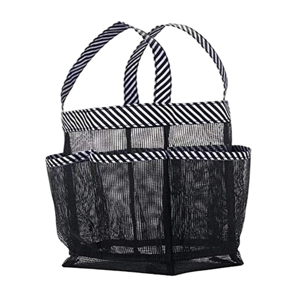 Organizador de baño para artículos de tocador para dormitorios universitarios, 8 bolsillos de cesta, almacenamiento, bolsa colgante plegable con