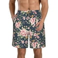 thumbnail image 2 of Uemuo Vintage Floral Pattern Men's Swim Trunks Hawaiian Beach Bathing Suit Swimsuits Beach Quick-Dry Shorts with Pockets-XX-Large, 2 of 9